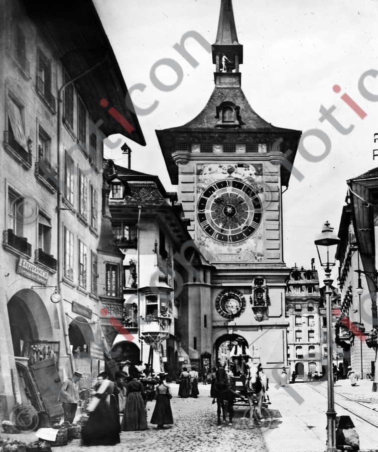 Bern. Der Zeitglockenturm | Bern. The Clock Tower - Foto foticon-simon-023-057-sw.jpg | foticon.de - Bilddatenbank für Motive aus Geschichte und Kultur